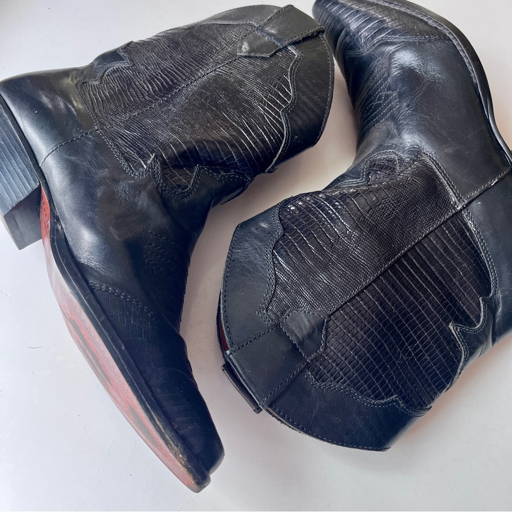 Vintage Black Sabree Cowboy Boots, Size 8 - Picture 5 of 16